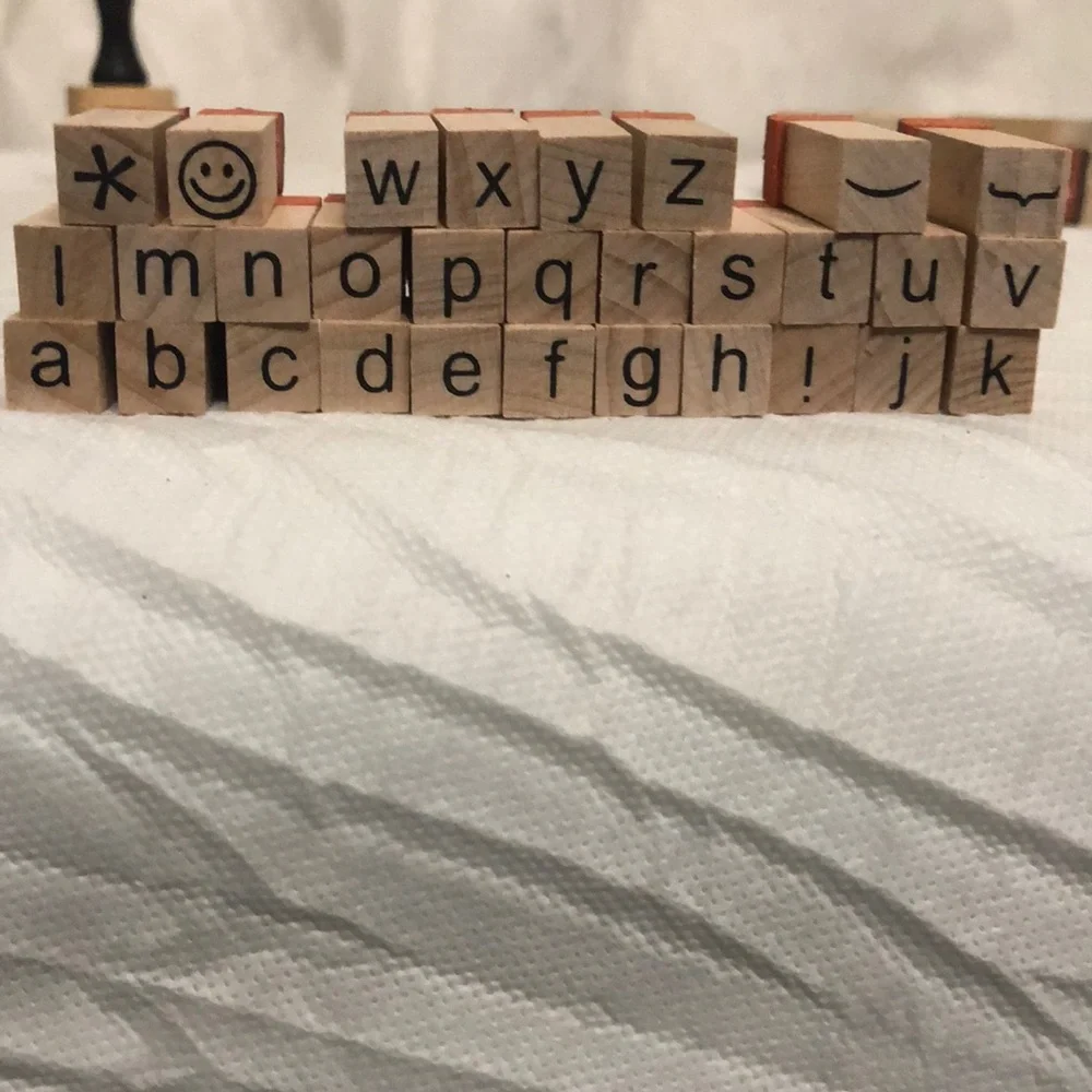 Wooden Alphabet Stamp Set - Natural Wood